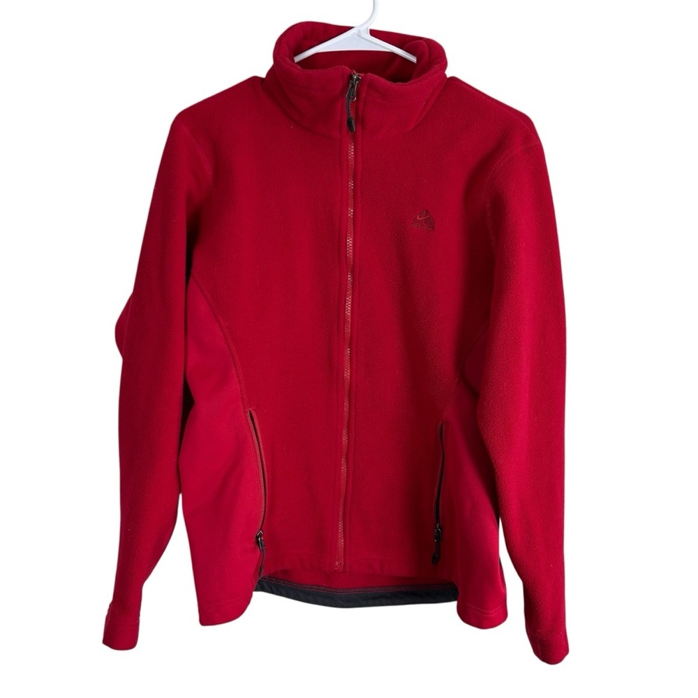 Vintage Nike ACG Full Zip Fleece Jacket Women’s Size Large In Red  Activewear